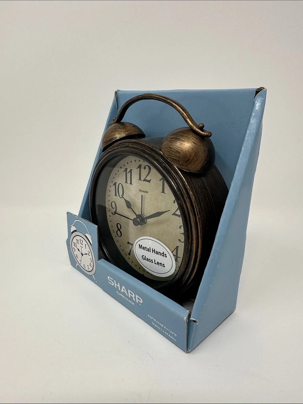 Sharp Vintage-Style Bronze Alarm Clock Decor
